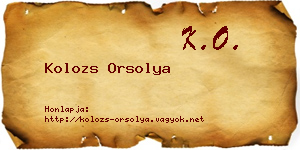 Kolozs Orsolya névjegykártya